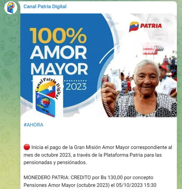 LO ÚLTIMO: Cancelan Bono Amor Mayor este #5Oct LO ÚLTIMO: Cancelan Bono Amor Mayor este #5Oct