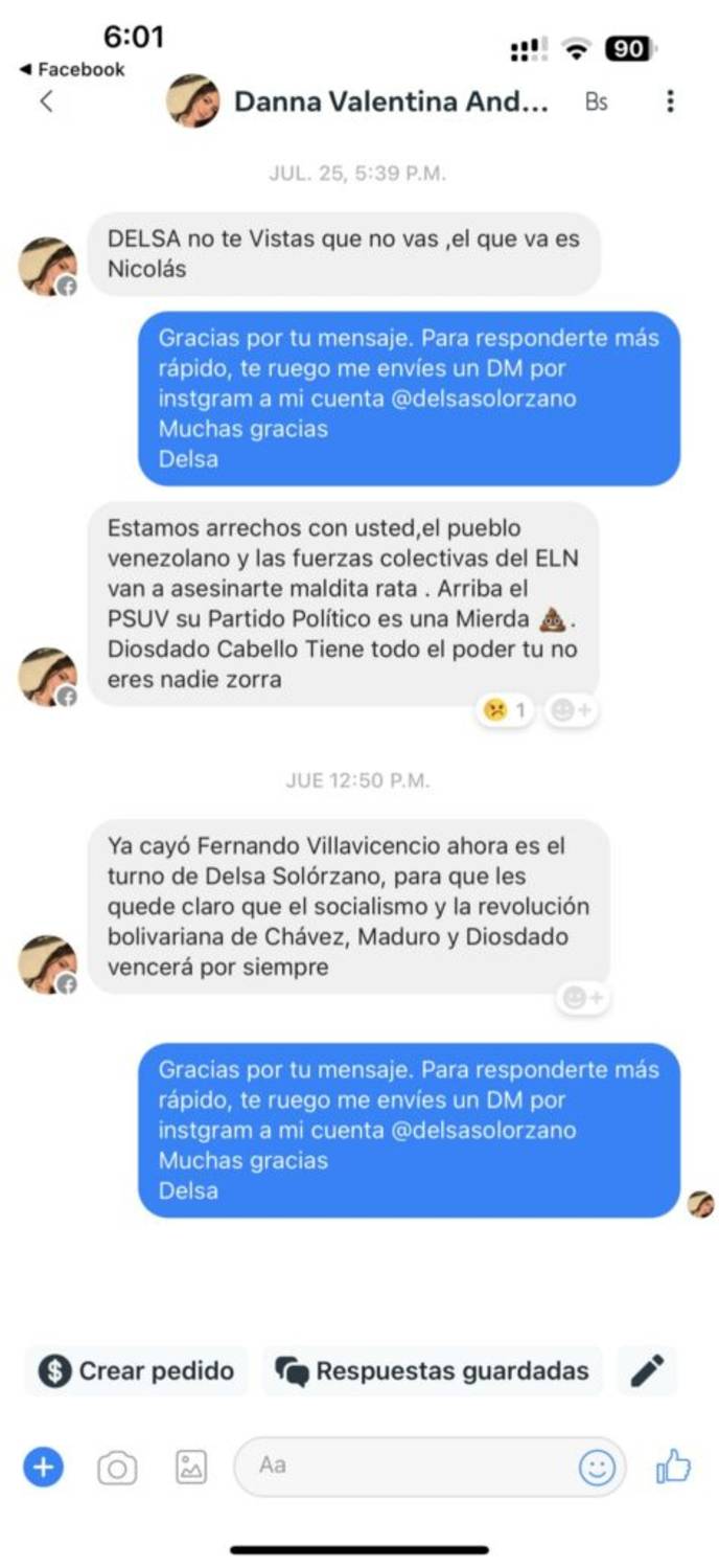 Precandidata presidencial venezolana recibió amenazas de muerte en Facebook