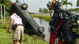 Autoridades de Miami hallan una treintena de autos sumergidos en una laguna