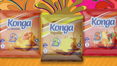 Konga presenta sus nuevos sabores tizana, durazno y papelón