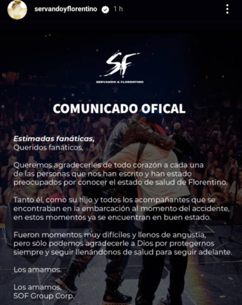 Servando y Florentino emiten comunicado tras accidente marítimo en Falcón Servando y Florentino emiten comunicado tras accidente marítimo en Falcón