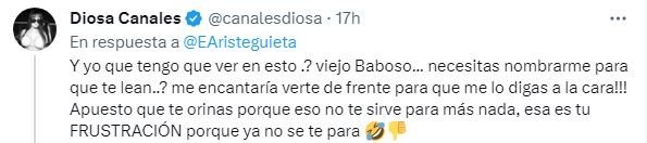La respuesta de Diosa Canales al insulto de un político venezolano