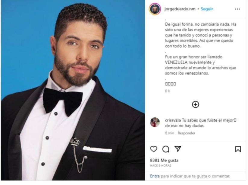 Jorge Eduardo Núñez le lanzó con todo al Míster Supranational 2023: Conozca las razones Jorge Eduardo Núñez le lanzó con todo al Míster Supranational 2023: Conozca las razones