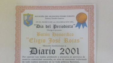 Alcaldía de Zaraza reconoce excelencia periodística de 2001