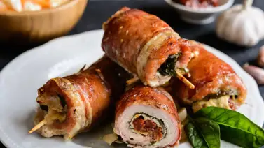 Rollitos de carne con jamón serrano y queso Rollitos de carne con jamón serrano y queso