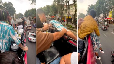 ¡Pánico! Famoso rapero se lanza de un autobús en movimiento