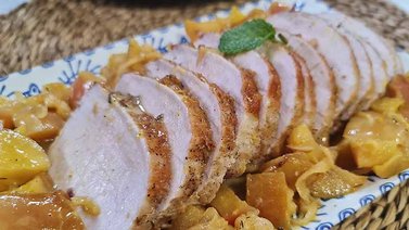 Salsa de cebolla para acompañar carne de cochino