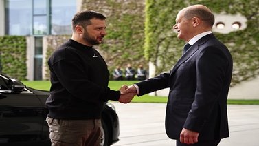 De esta manera fue recibido Zelenski por el canciller alemán
