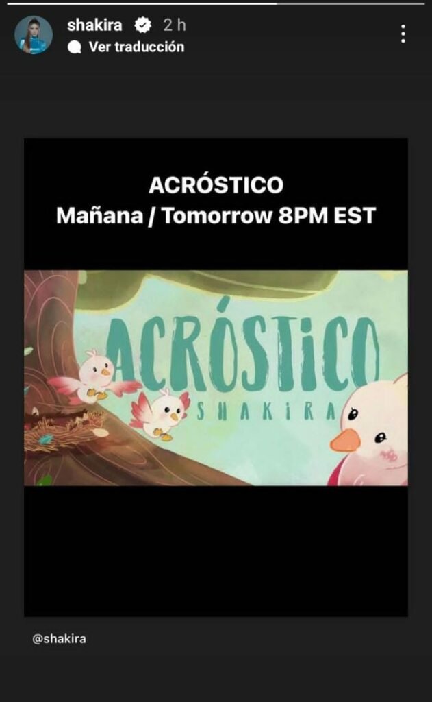 Shakira anuncia estreno de su nuevo sencillo "Acróstico" ¿Sabes cuándo es? Shakira anuncia estreno de su nuevo sencillo "Acróstico" ¿Sabes cuándo es?