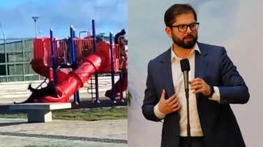 Insólito: Esto le pasó a Gabriel Boric en un tobogán de niños