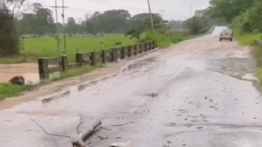 Se hundió calzada en puente La Arenosa en Táchira (+Foto)
