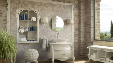 Carácter shabby chic en la decoración del baño