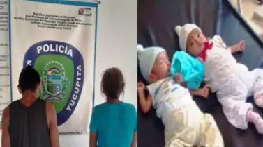 Pareja abandona a sus bebés y luego se pelea a golpes en una plaza Pareja abandona a sus bebés y luego se pelea a golpes en una plaza