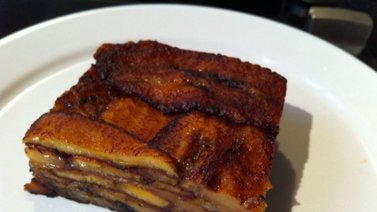 Plato criollo: torta de plátano maduro