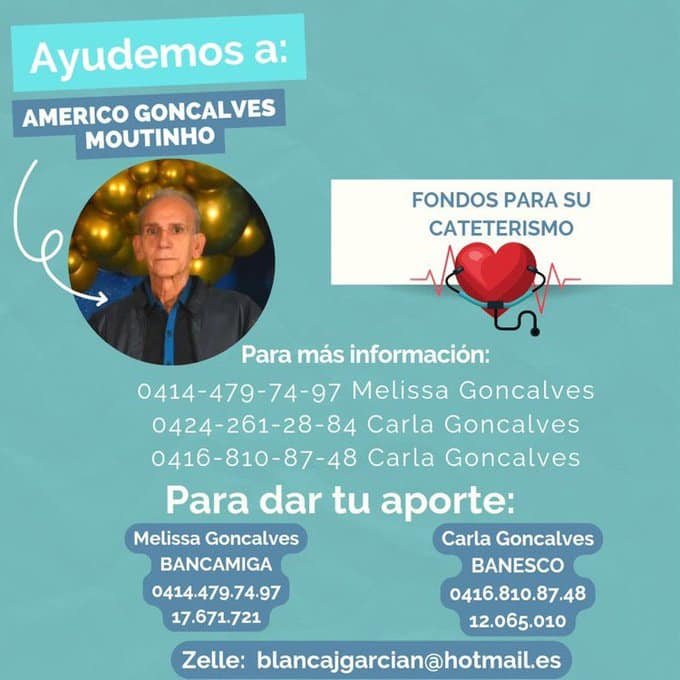 Américo Goncalves necesita tu ayuda para un cateterismo Américo Goncalves necesita tu ayuda para un cateterismo