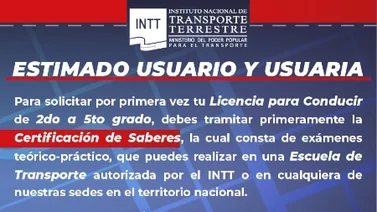 Certificado de saberes es el nuevo trámite para licencia de conducir