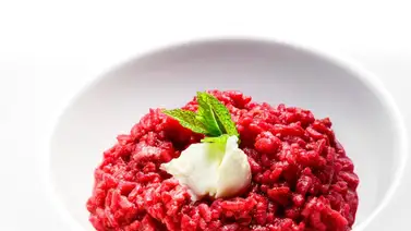 Risotto rojo de remolacha Risotto rojo de remolacha