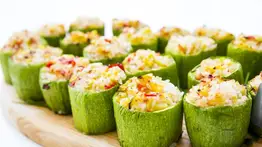 Calabacines rellenos de arroz y atún