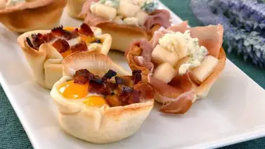 Tartaletas saladas de desayuno Tartaletas saladas de desayuno