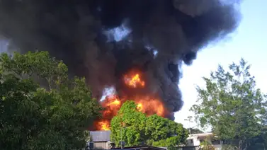 Fuerte incendio consumió una fábrica de pinturas en Yare Fuerte incendio consumió una fábrica de pinturas en Yare