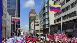 Central Bolivariana de Trabajadores marcha este jueves en el centro de Caracas