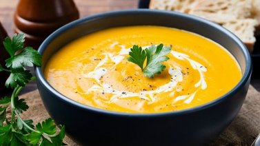 La auyama: crema y pastel crujiente