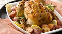 Pollo al horno con papas asadas