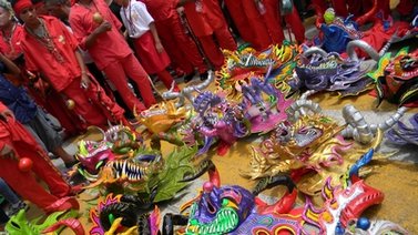 Inicia celebración del Corpus Christi con los Diablos Danzantes de Yare