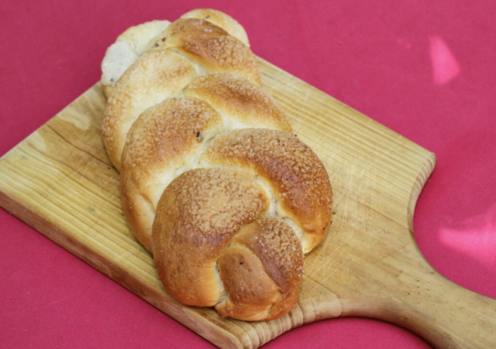 Pan trenzado con chocolate
