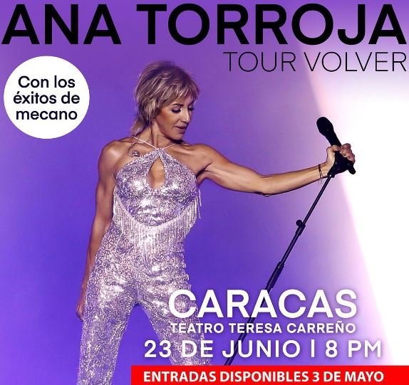 Ana Torroja vuelve a Venezuela con éxitos de Mecano Ana Torroja vuelve a Venezuela con éxitos de Mecano
