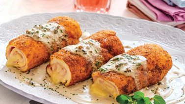 Pollo relleno con jamón y queso