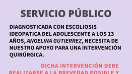Servicio Público: Ayudemos a Angelina Gutiérrez para su operación