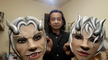 Máscaras de madera dan vida a los huehues en el carnaval de Puebla Máscaras de madera dan vida a los huehues en el carnaval de Puebla