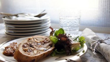 Enrollado de pavo relleno para estas navidades