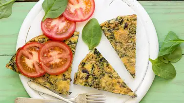 Frittata de espinacas, champiñones y queso Frittata de espinacas, champiñones y queso