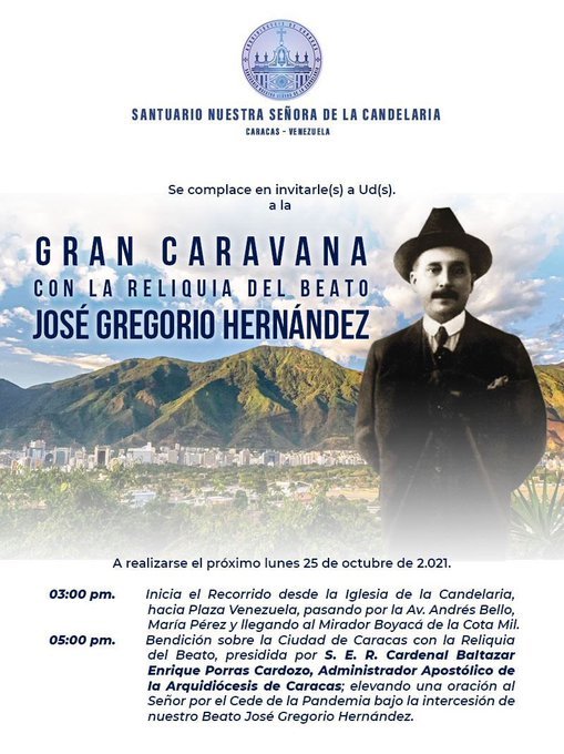 Realizarán caravana con la reliquia de José Gregorio Hernández Realizarán caravana con la reliquia de José Gregorio Hernández