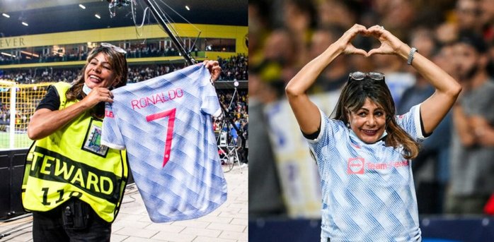 Cristiano Ronaldo regala su camiseta a la mujer que noqueó con un balonazo Cristiano Ronaldo regala su camiseta a la mujer que noqueó con un balonazo