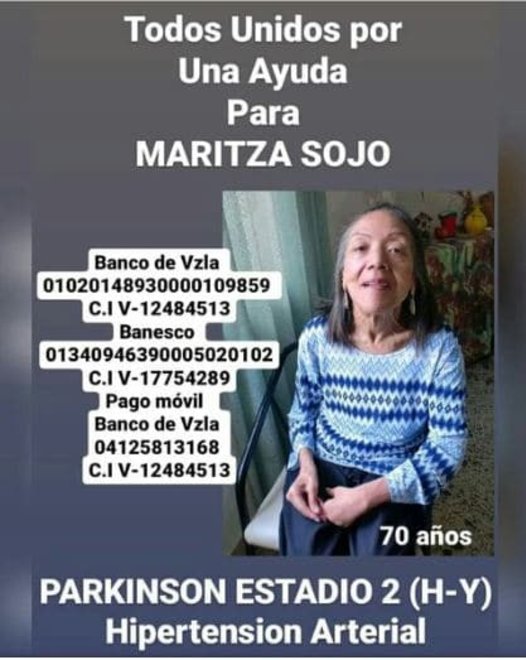 Servicio Público: Paciente con párkinson Maritza Sojo requiere ayuda