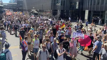 Protestan en Alemania contra las restricciones por COVID-19 Protestan en Alemania contra las restricciones por COVID-19