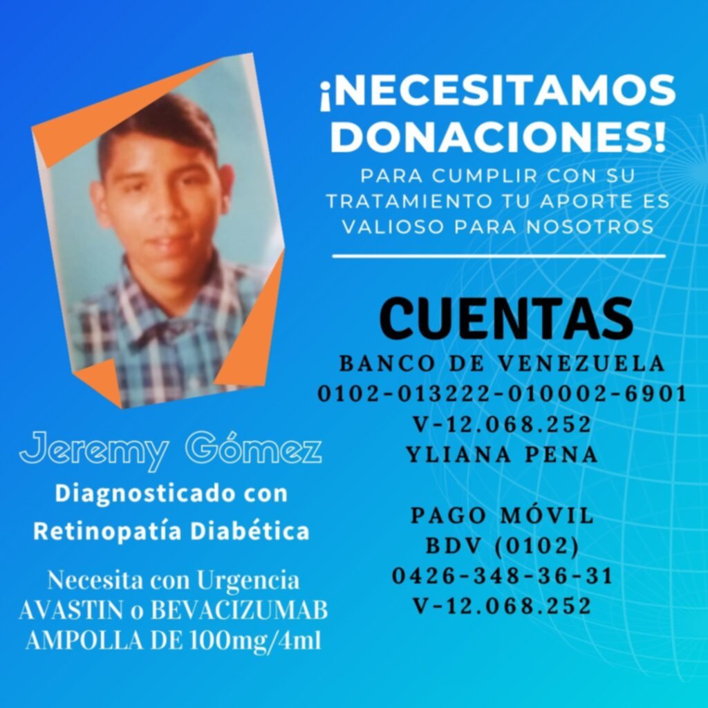 Servicio Público: Jeremy Gómez solicita ayuda para su tratamiento