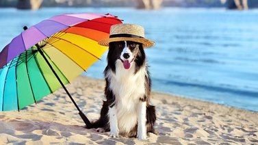 Perros que disfrutan la playa