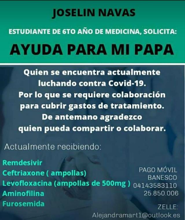 Servicio Público: Ayudemos al papá de Joselin Navas Servicio Público: Ayudemos al papá de Joselin Navas