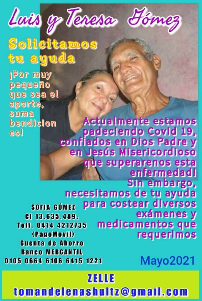 Teresa y Luis Gómez necesitan de tu ayuda para combatir la COVID-19 Teresa y Luis Gómez necesitan de tu ayuda para combatir la COVID-19
