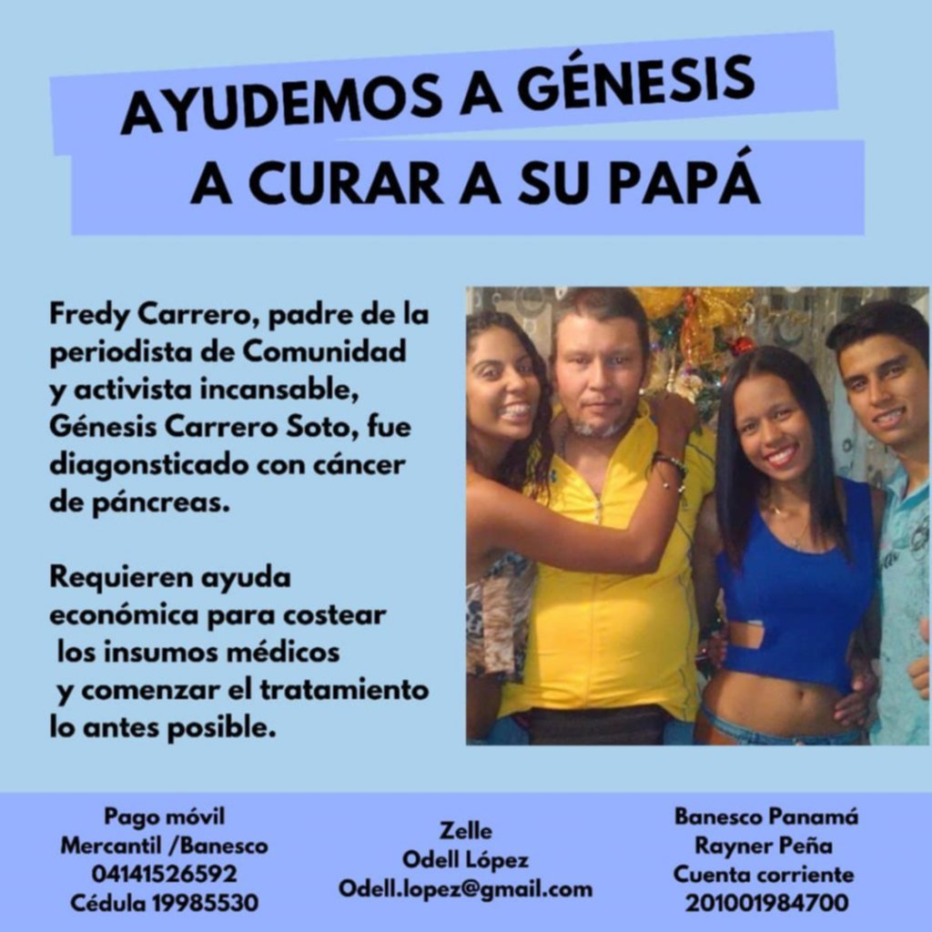 Servicio Público: ayudemos a la periodista Génesis Carrero a curar a su papá Servicio Público: ayudemos a la periodista Génesis Carrero a curar a su papá