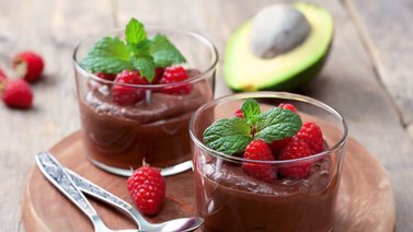 Mousse vegetariano de chocolate y aguacate