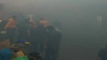 Reportan un incendio en un terreno baldío de Petare
