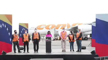 Delcy Rodríguez recibe el primer cargamento de la vacuna Sputnik V Delcy Rodríguez recibe el primer cargamento de la vacuna Sputnik V