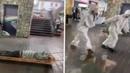 Hombre fue sacado a rastras al colapsar en centro comercial en Los Teques