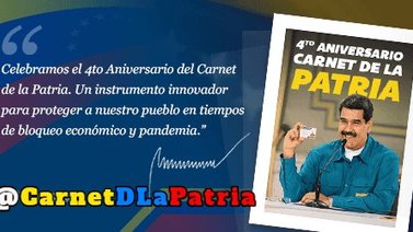 Carnet de la Patria celebra su 4to aniversario con un nuevo bono (+Monto)