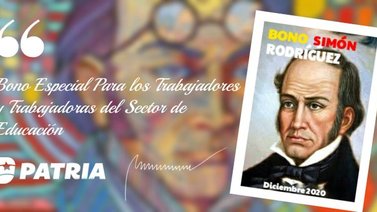 Comienza entrega de Bono "Simón Rodríguez" para el sector educación